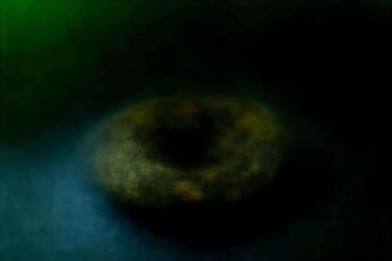 Forme sombre et floue avec des nuances de vert et bleu
