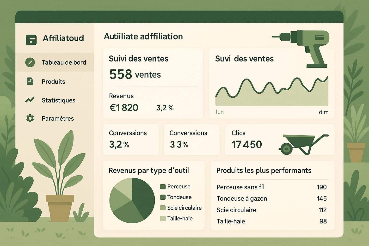 Rejoignez notre Programme d’Affiliation Jardinage et monétisez votre audience verte en promouvant des produits de qualité pour le jardin. Gagnez des commissions attractives tout en partageant votre passion pour le jardinage.