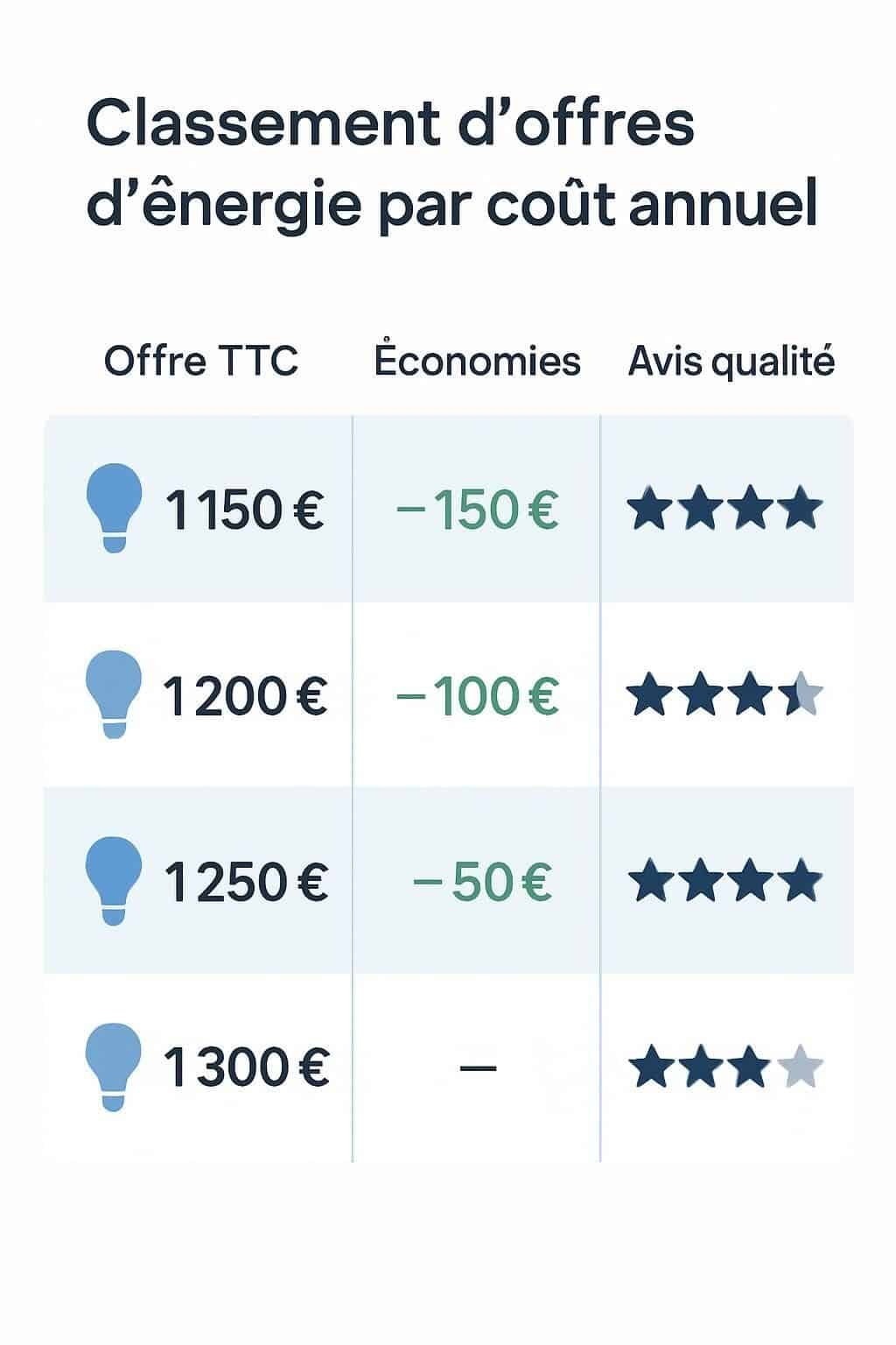 Comparez gratuitement les meilleures offres de gaz et d'électricité pour 2026 et économisez sur vos factures d'énergie en quelques clics.